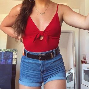 H&M red bodysuit
